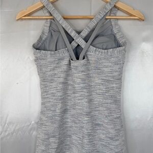 Lululemon Built In Sports Bra Tank Top Size 6 Gray Strappy Back